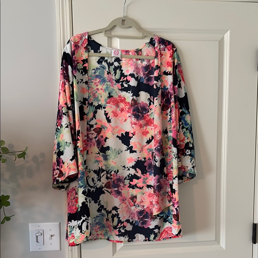 Floral Multicolor Kimono Cardigan